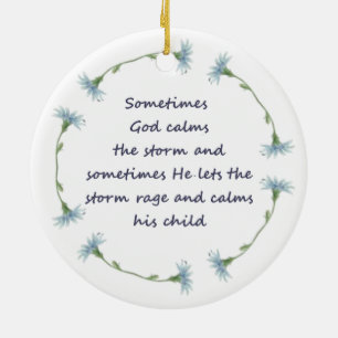 Gud Lugnar Storm inspirationcitat Julgransprydnad Keramik