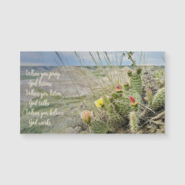 Gud lyssnar Inspirerande Kaktus Blomma Foto Magnet