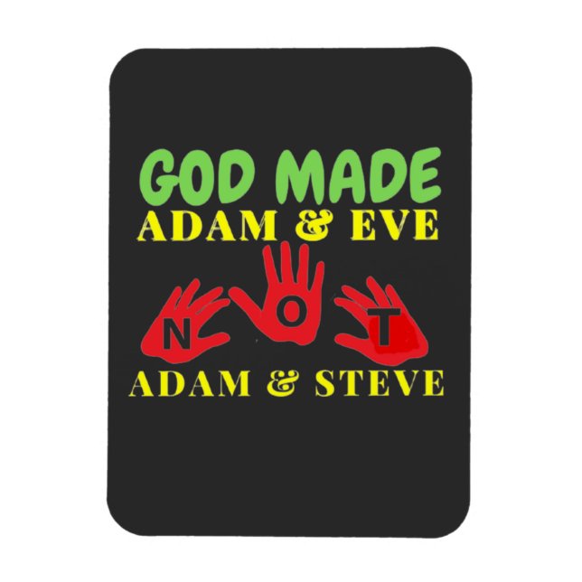 Gud Made Adam och Kväll Not Adam och Steve Magnet (Vertikal)