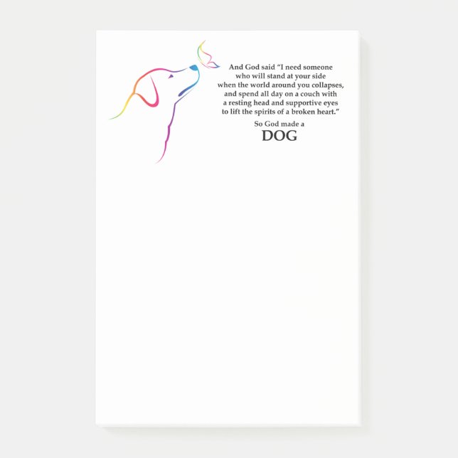 Gud Made en Hund Post-it Block (Framsida)