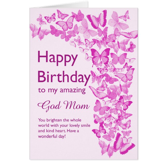 Gud Mamma Birthday Butterflies Hälsningskort (Framsidan)