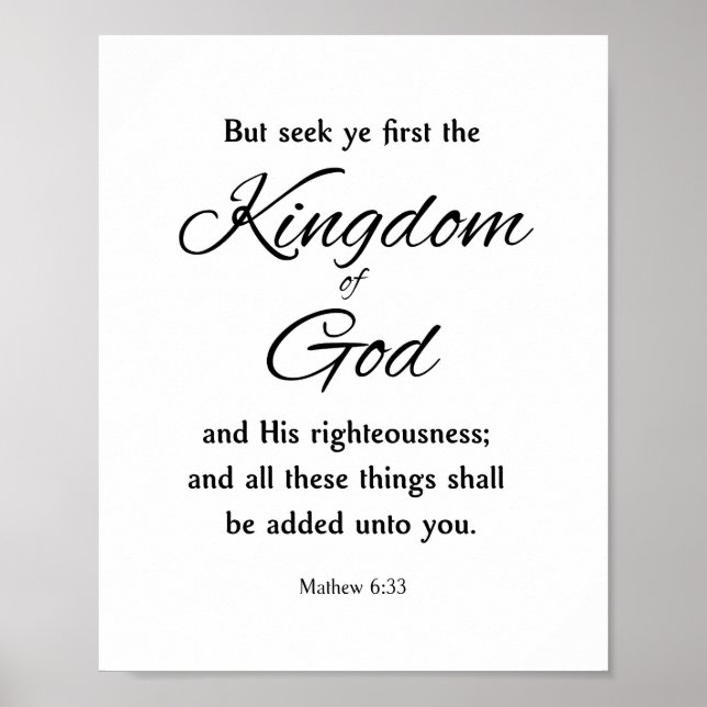 Gud, Mathew 6 Poster (Framsidan)