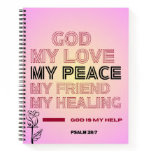   Gud, Min Kärlek & Hjälp Psalm 28:7 Spiralblock