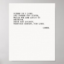 Gud, nåd före Måltider Prayer Poste