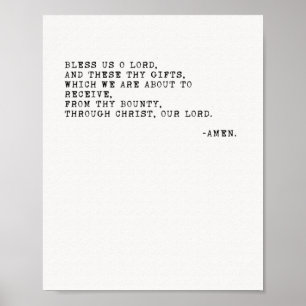 Gud, nåd före Måltider Prayer Poste Poster