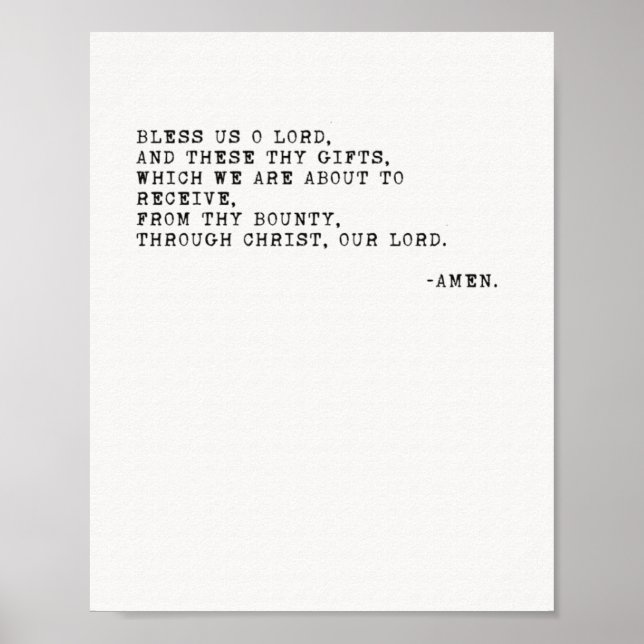 Gud, nåd före Måltider Prayer Poste Poster (Framsidan)