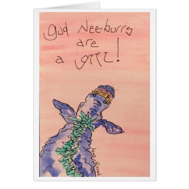 Gud Nee-burrs Hälsningskort (Framsidan)