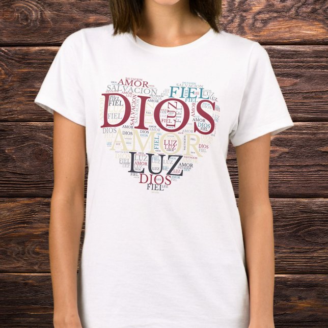 Gud och Faith Heart Women's Christian Spain T Shirt (Skapare uppladdad)