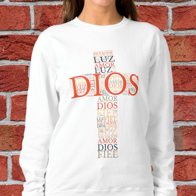 Gud och Faith Kor Kvinnors kristna spanska T Shirt (Skapare uppladdad)