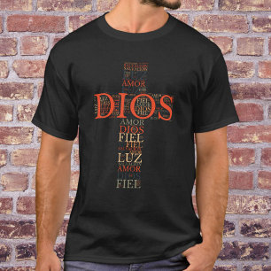 Gud och Faith Kor Manar kristna spanska T Shirt