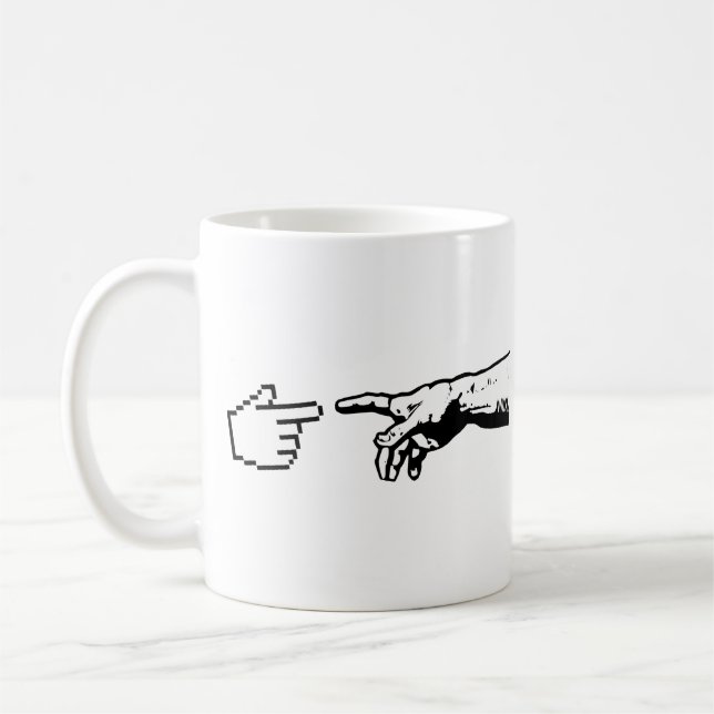 Gud och maskinhänder kaffemugg (Vänster)