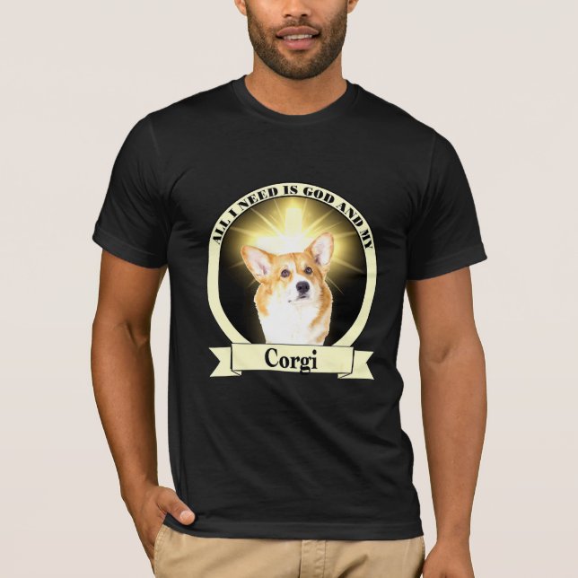 Gud och min Corgi T Shirt (Framsida)