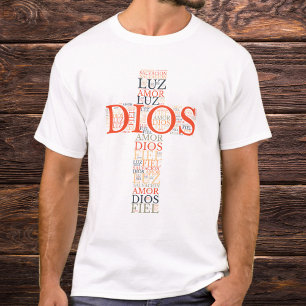 Gud Och Tro Cross Herrens Kristna Spanska T Shirt