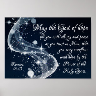 Gud of Hope, Romans 15:13 Bible Verse Poster