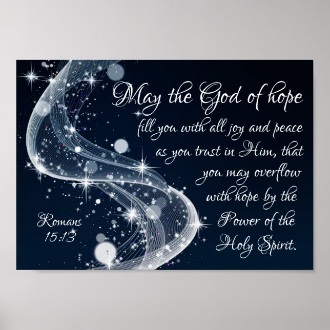 Gud of Hope, Romans 15:13 Bible Verse Poster (Framsidan)