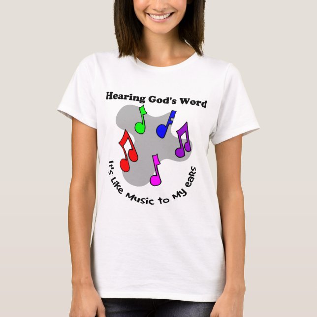Gud ord är lik musik tee shirt (Framsida)
