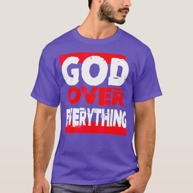 Gud över allt religiöst jesus t shirt (Framsida)