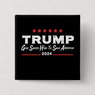 Gud Räddade Himlen För Att Rädda Amerika Trump 47 Knapp