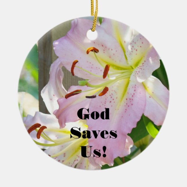 Gud Räddar Oss! gåvor hängande ornament Rosa Liljo (Framsidan)
