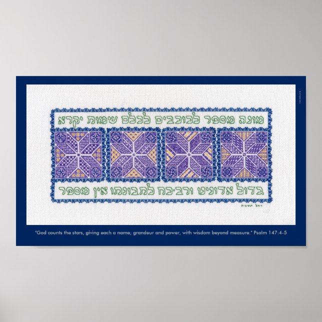 "Gud räknar Stars" Psalm 147:4-5, översättning Poster (Framsidan)