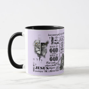 Gud Religiösa Christian Lila Mugg