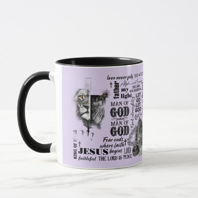 Gud Religiösa Christian Lila Mugg (Vänster)