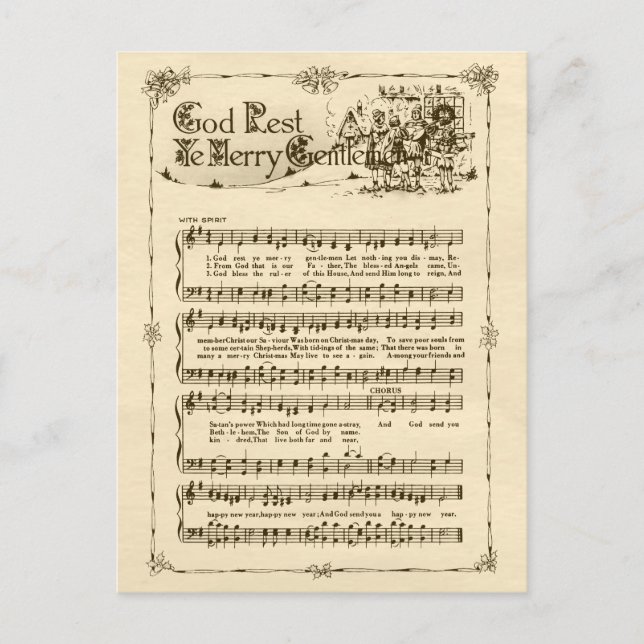 Gud Rest Ye Merry gentlemen CC0604 vykort (Framsida)
