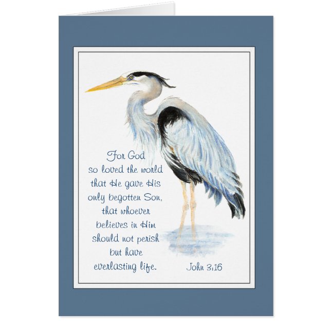 Gud så älskad bibel inspirationcitationskvot Heron OBS Kort (Framsidan)