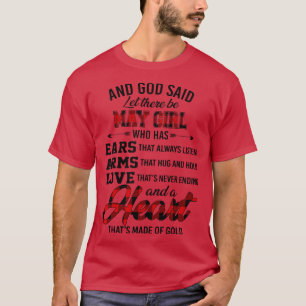 Gud sa att det finns en flicka som har Öron Arm L T Shirt