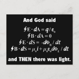 Gud sa att det ska finnas lätt Religiösa satire Vykort