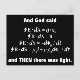 Gud sa att det ska finnas lätt Religiösa satire Vykort