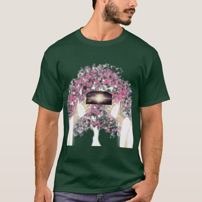 Gud sa, låt det finnas ljus t shirt (Framsida)