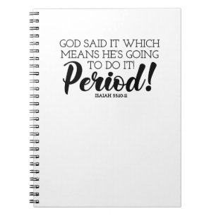 Gud sade Bible Verse Art som kräver Guds löften Anteckningsbok