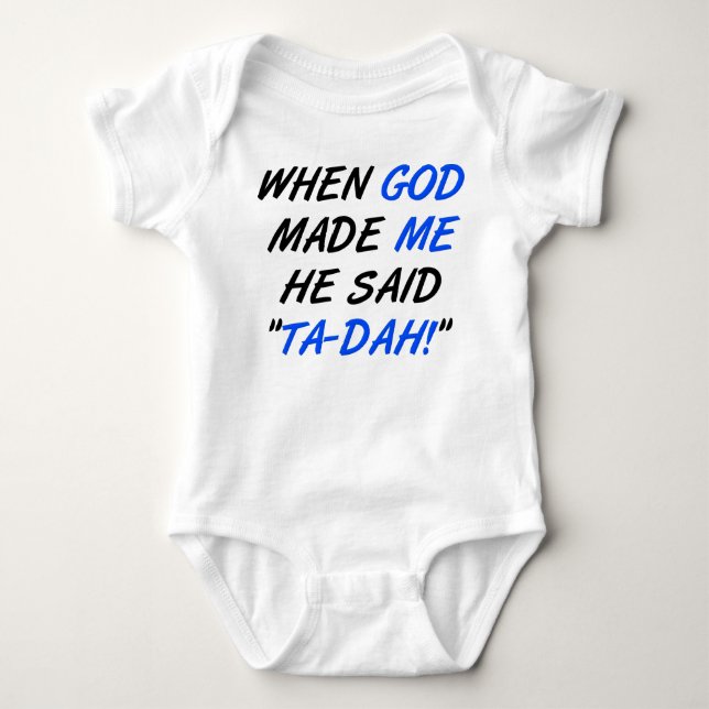 Gud Sade Tadah Rolig Romper Creeper Onesie Tee (Framsida)