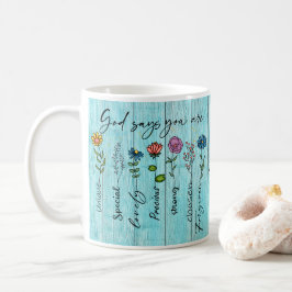 "Gud säger att du är.." Christian Faith Design Kaffemugg