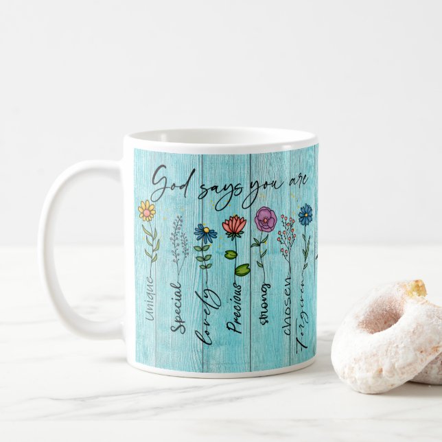 "Gud säger att du är.." Christian Faith Design Kaffemugg (Med munk)