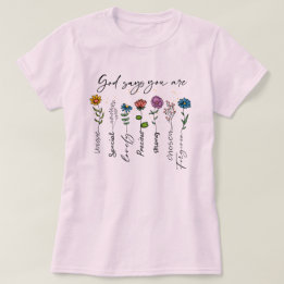 Gud säger att du är kristen kvinnas T-shirt