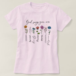 Gud säger att du är kristen kvinnas T-shirt