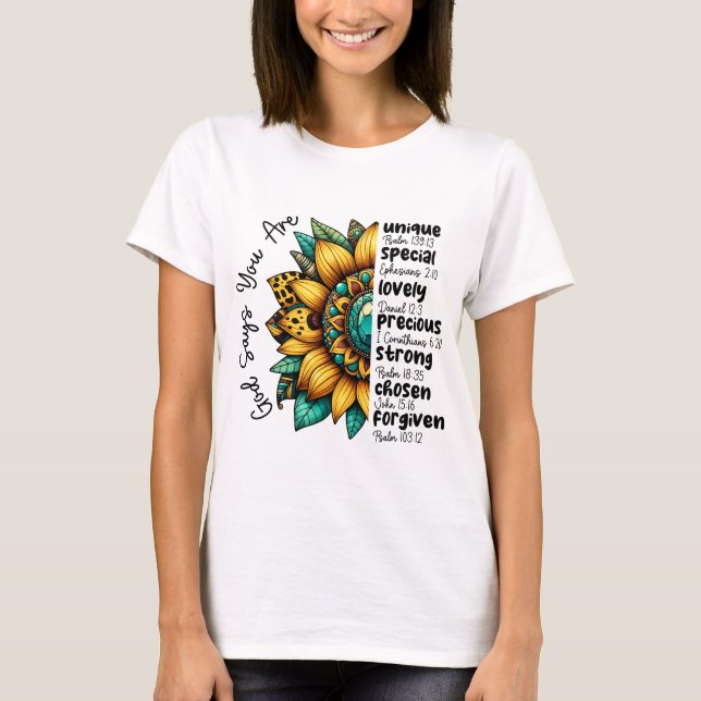 Gud säger att du är t shirt (Framsida)