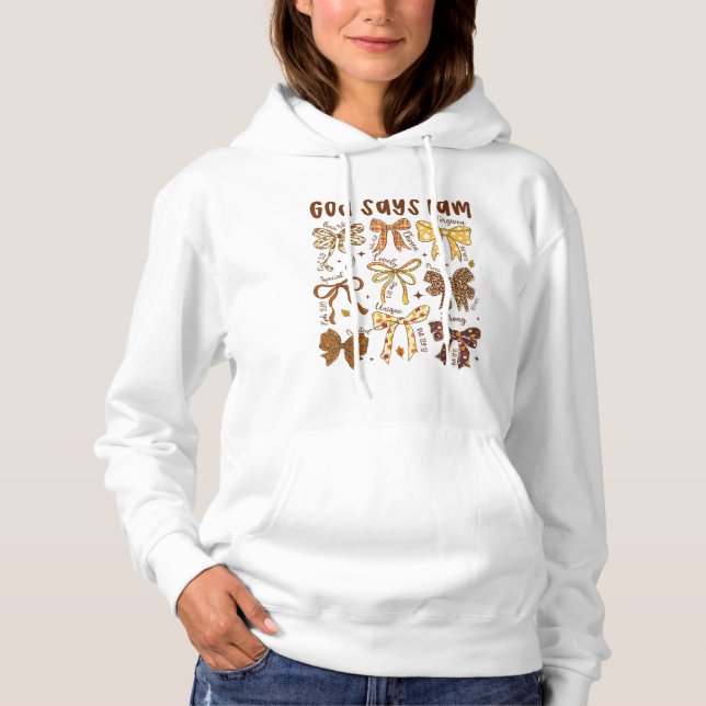 Gud Säger Att Jag Är – Bekräftelse & Blommig Bågde T Shirt (Framsida)