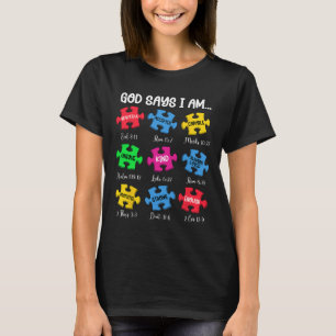 Gud Säger Att Jag Är Bibelverser Kristet Autism Me T Shirt