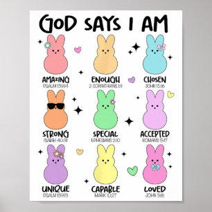 Gud säger att jag är Christian Boys Girls Småbarn Poster