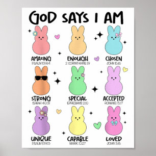 Gud säger att jag är Christian Boys Girls Småbarn  Poster