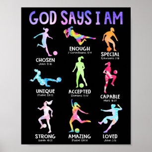 Gud säger att jag är Christian Girls Tonåringar Ki Poster