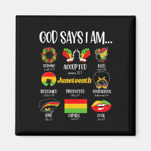 Gud säger att jag är Christian Melanin Black Histo Magnet