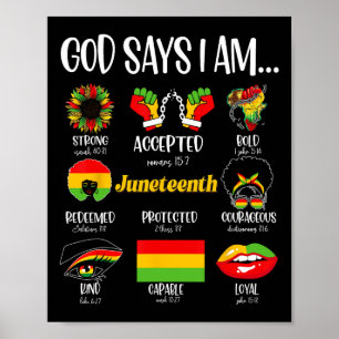 Gud säger att jag är Christian Melanin Black Histo Poster