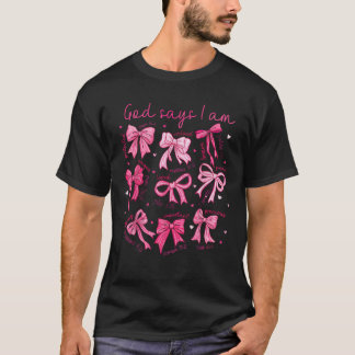 Gud säger att jag är coquette rosa coquette bovar  t shirt