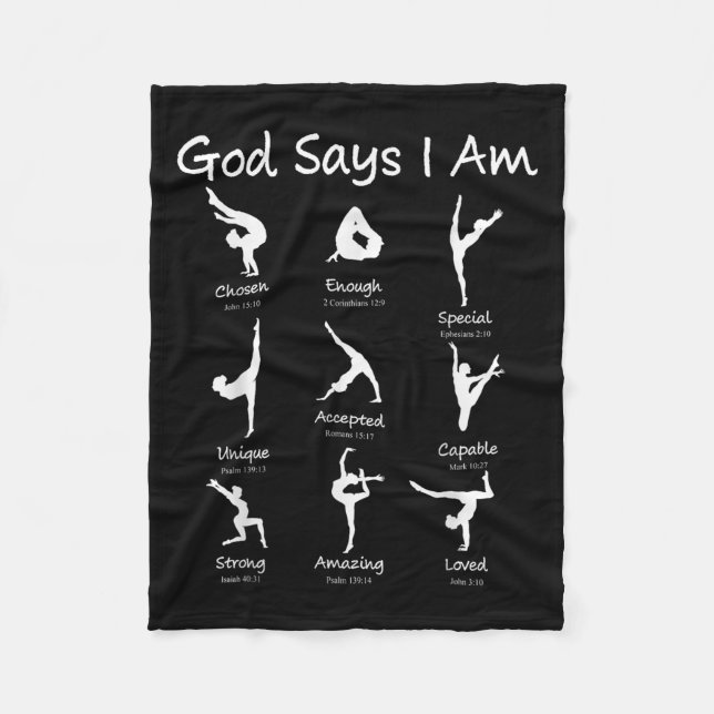 Gud säger att jag är Gymnastika Tonåring Girl Småb Fleecefilt (Framsidan)