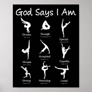 Gud säger att jag är Gymnastika Tonåring Girl Småb Poster