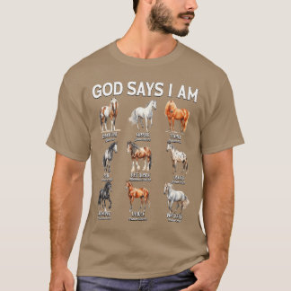Gud Säger Att Jag Är Häst Kristen Tjej Tonårspojke T Shirt
